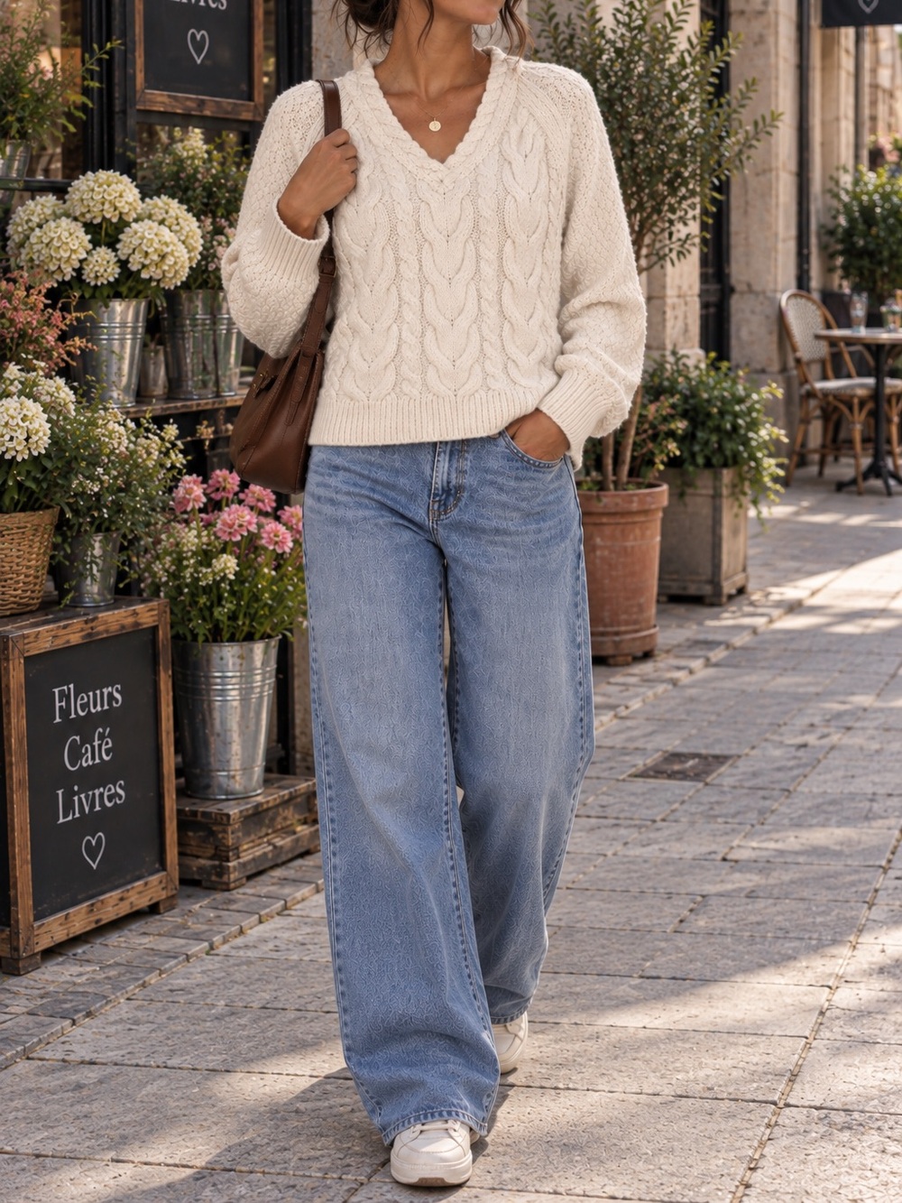 Original Aran Co Cashmere Merino Wool Chunky Ivory Sweater Size S MSRP $195
